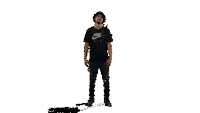 a pixelated image of a man wearing a black nike shirt