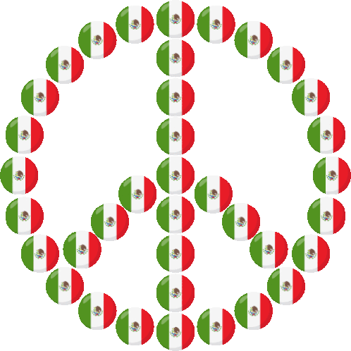 Mexico Flag Peace Sign Joypixels Sticker - Mexico Flag Peace Sign Peace Sign Joypixels Stickers