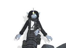 a 3d model of a person with headphones and a mask