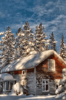 house snow sky trees sparkles