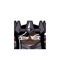 a cartoon character with a crown on their head is making a sad face .