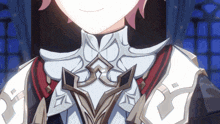 a close up of a cartoon character 's collar and sleeve