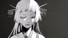 a black and white drawing of a girl with a crown on her head