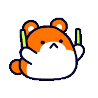 a cartoon drawing of a hamster wearing headphones and a towel around its neck