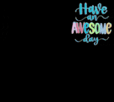 a man is standing in front of a house with the words `` have an awesome day '' on it .