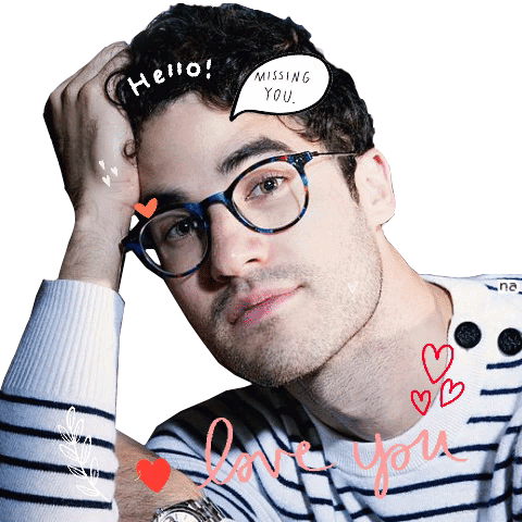Darren Criss Hello Sticker - Darren Criss Hello Love You Stickers