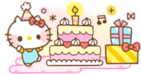 Hello Kitty Birthday Sticker - Hello Kitty Birthday Stickers
