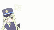 a drawing of two girls in police uniforms with a speech bubble in the background