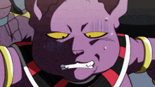 a close up of a cartoon character with a surprised expression