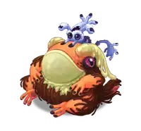 a cartoon frog with a bug on its back