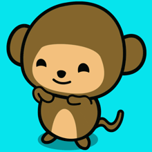 a cartoon monkey with its eyes closed and a smile on its face
