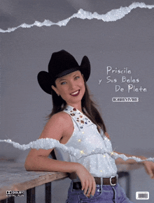 a woman wearing a cowboy hat is on the cover of a book titled priscila y sus balas de plata