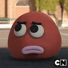 a cartoon network advertisement with a red face