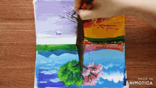 a painting of the four seasons is being made by animatica