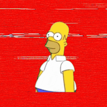 a cartoon of homer simpson standing in front of a statue of a man