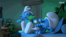Tiptoeing Clumsy Smurf GIF