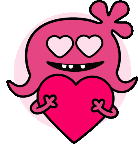 Moxy In Love With Heart Eyes Sticker - Ugly Dolls Heart Eyes In Love Stickers