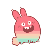Bunny Rainbow Nervous Smile GIF - Bunny Rainbow Nervous Smile Smile GIFs