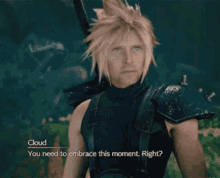 Ff7 Cloud Strife GIF - Ff7 Cloud Strife Embrace This Moment GIFs