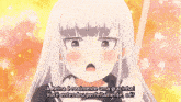 a girl with white hair is holding a stick and says a reina e realmente uma gracinha