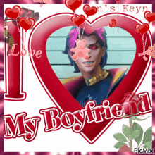 a picture of a boy in a heart with the words " my boyfriend " on it