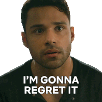 a man says " i 'm gonna regret it " in front of a white background