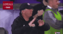 a man wearing a hat that says ' u.s. ' on it