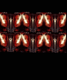 several images of a woman sticking out her tongue