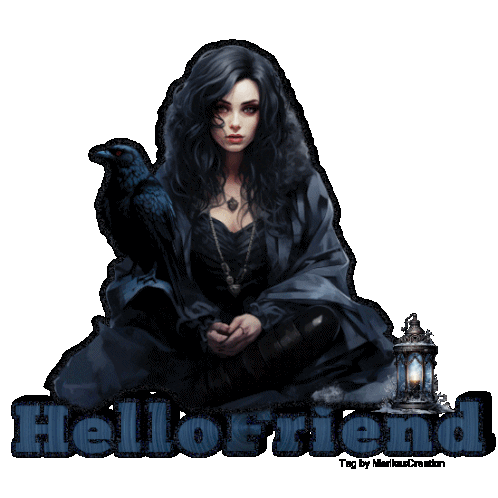 Hello Friend Goth Greetings Sticker - Hello Friend Goth Greetings Gothic Stickers
