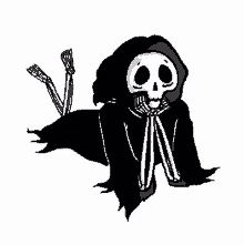 skull relaxing reaper death waiting