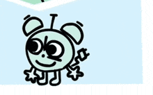 a cartoon drawing of a mouse with a star on its head and a blue background .