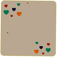 a colorful sign with arabic writing and hearts