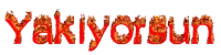 the word yakiyorsun is written in red letters