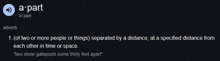 a definition of a part is shown on a dark background
