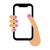 an illustration of a hand holding a smart phone with bubbles on the screen