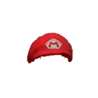 a red hat with a white m on the front