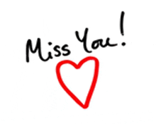 a drawing of a heart with the words `` miss you '' written on it .