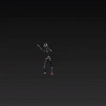a 3d model of a robot with a red arrow pointing to the right