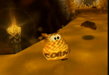a cartoon character with the word corn on it 's face
