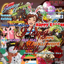 a collage of greeting cards for different holidays including halloween and easter