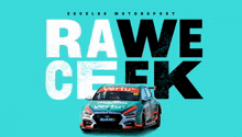 an advertisement for rawe creek unlimited motorsport with a yellow race car