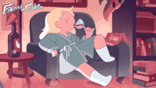 Drinking Wine Fionna GIF - Drinking Wine Fionna Adventure Time Fionna And Cake GIFs