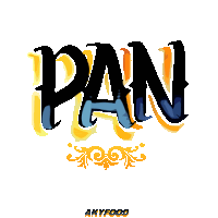 a white background with the word pan in blue and yellow