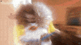 a blurry picture of a person 's face with the words christine magazine visible