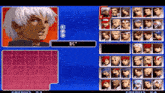 a video game with a character named k and a bunch of characters
