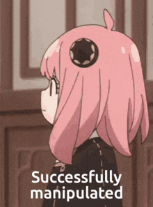 a cartoon of a girl with pink hair and the words successfully manipulated on the bottom
