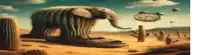 an elephant is standing on a shoe in the desert