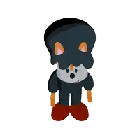 a cartoon character with a skull on his head and ears