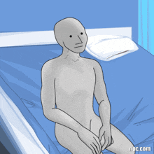 a drawing of a person laying on their back with the website npc.com visible