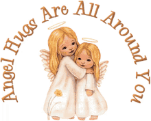 hugging angels